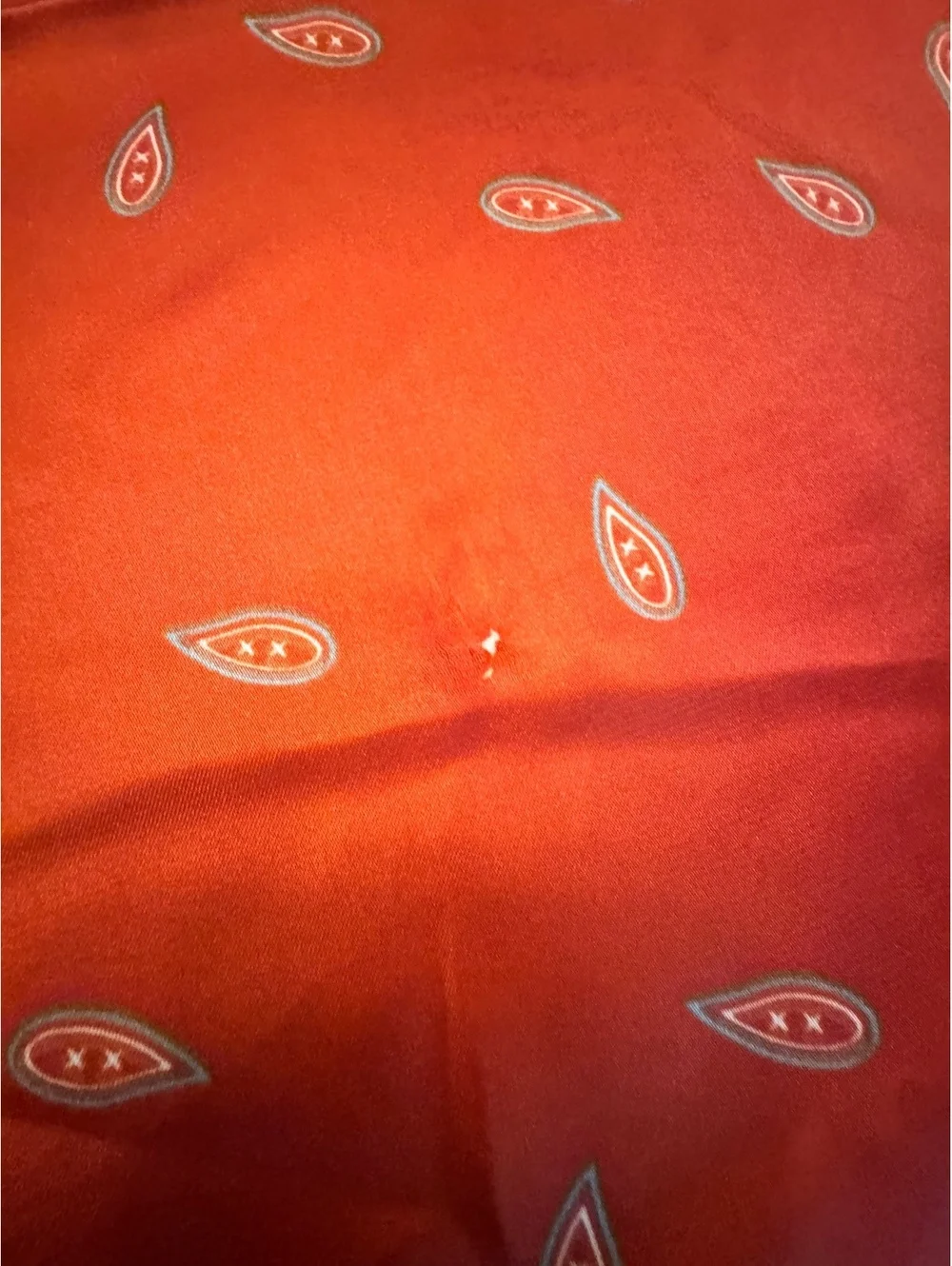 Red Bandana with Classic Paisley Pattern and Floral Accents 276